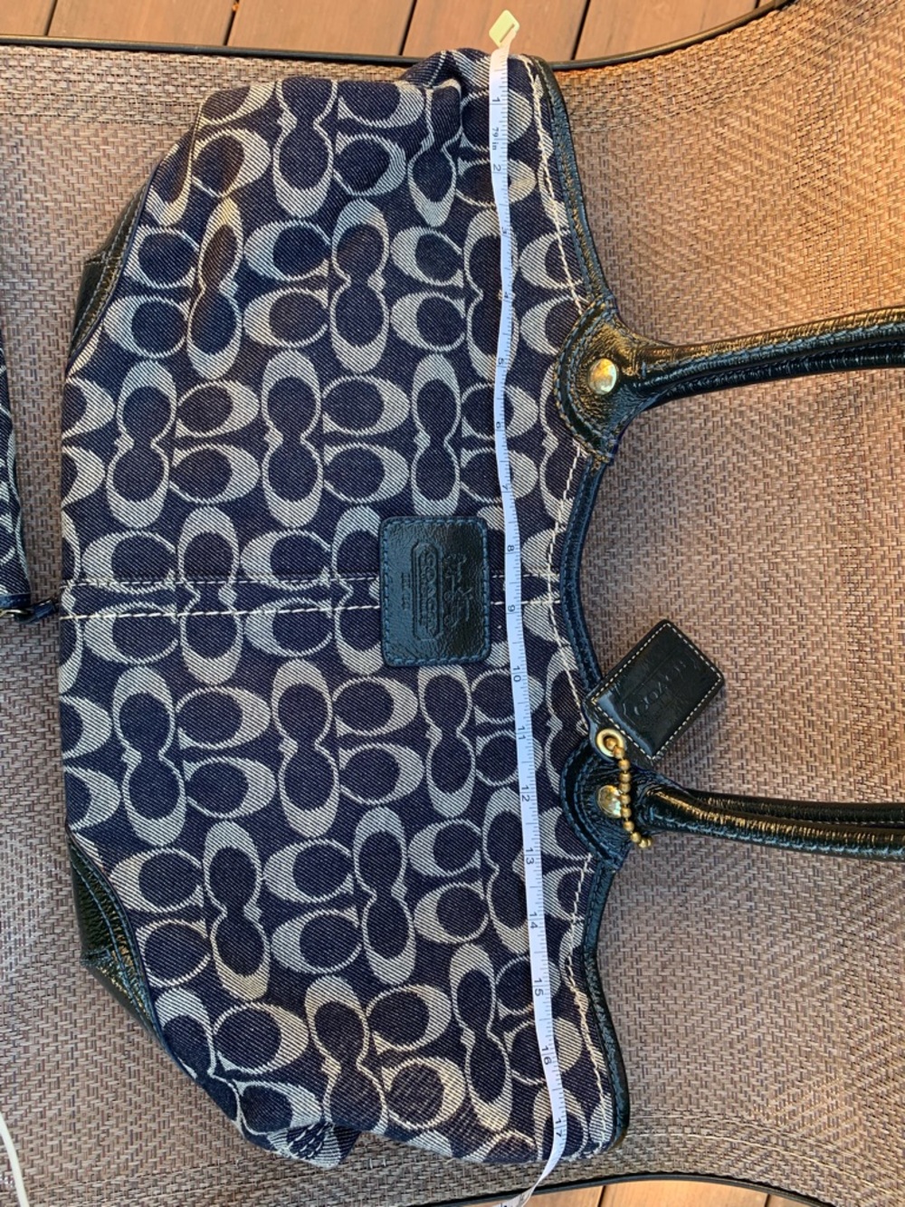 Coach 12573 denim blue and Gray Signature Bleeker Tote Bag with matching wallet - Picture 13 of 16